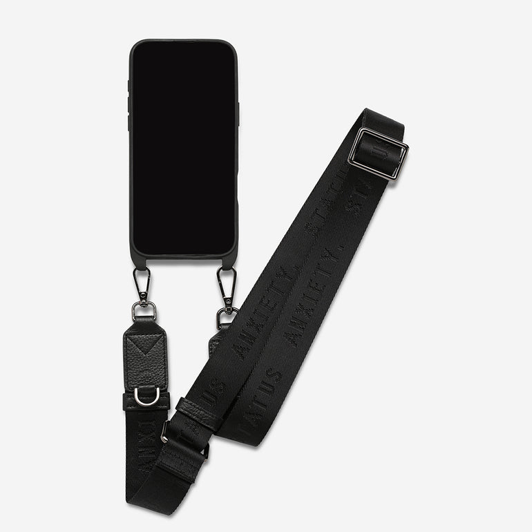 Status Anxiety Enough To Leave Leather iPhone Case Black