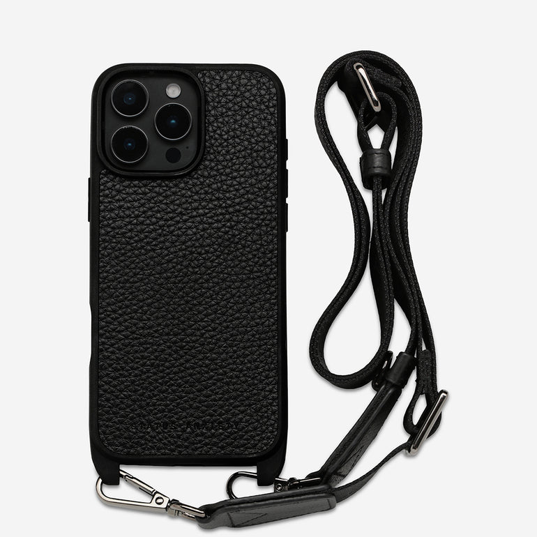 Status Anxiety Enough To Leave Leather iPhone Case Black