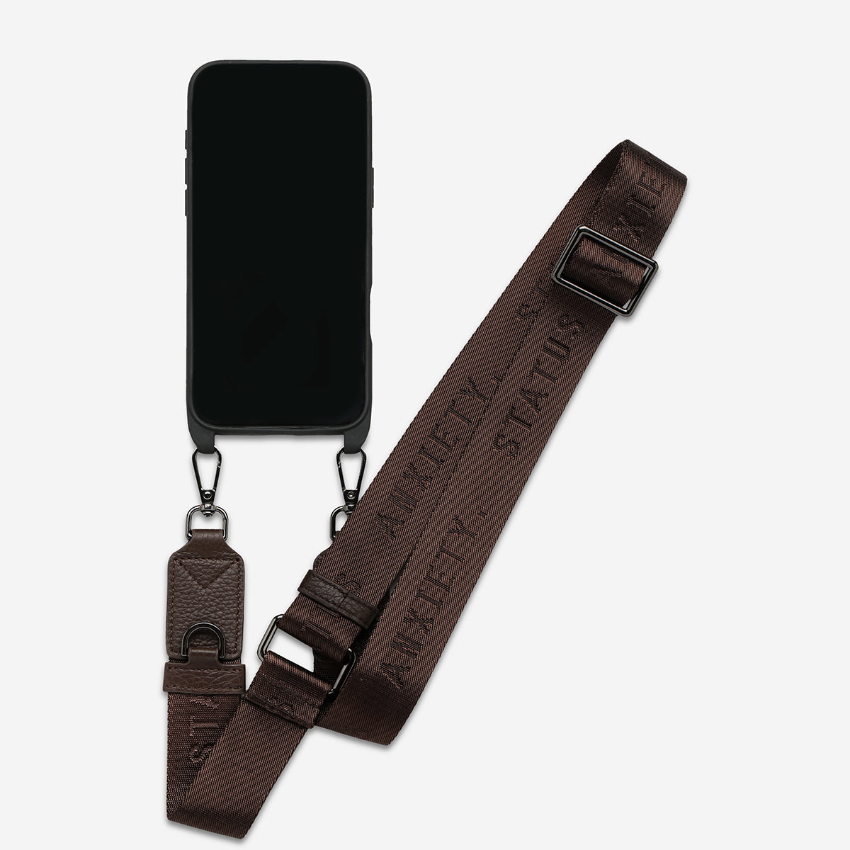 Status Anxiety Enough To Leave Leather iPhone Case Cocoa