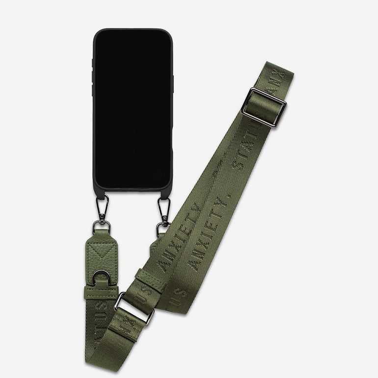 Status Anxiety Enough To Leave Leather iPhone Case Khaki