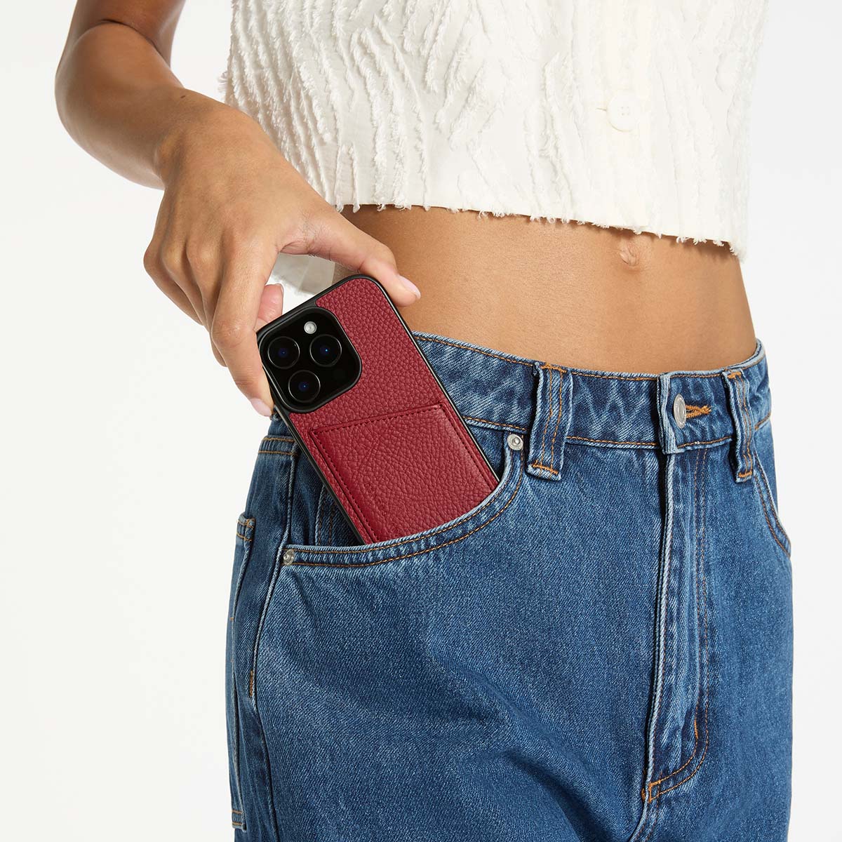 Status Anxiety Who's Who Leather iPhone Cases Rouge