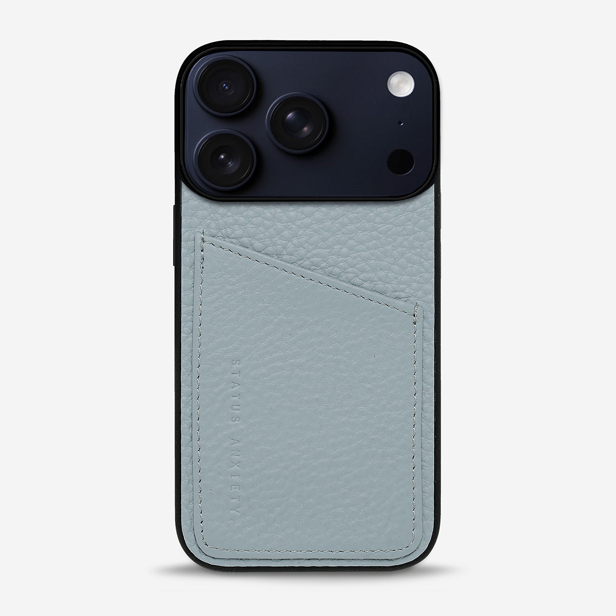 Status Anxiety Who's Who Leather iPhone Cases Powder Blue
