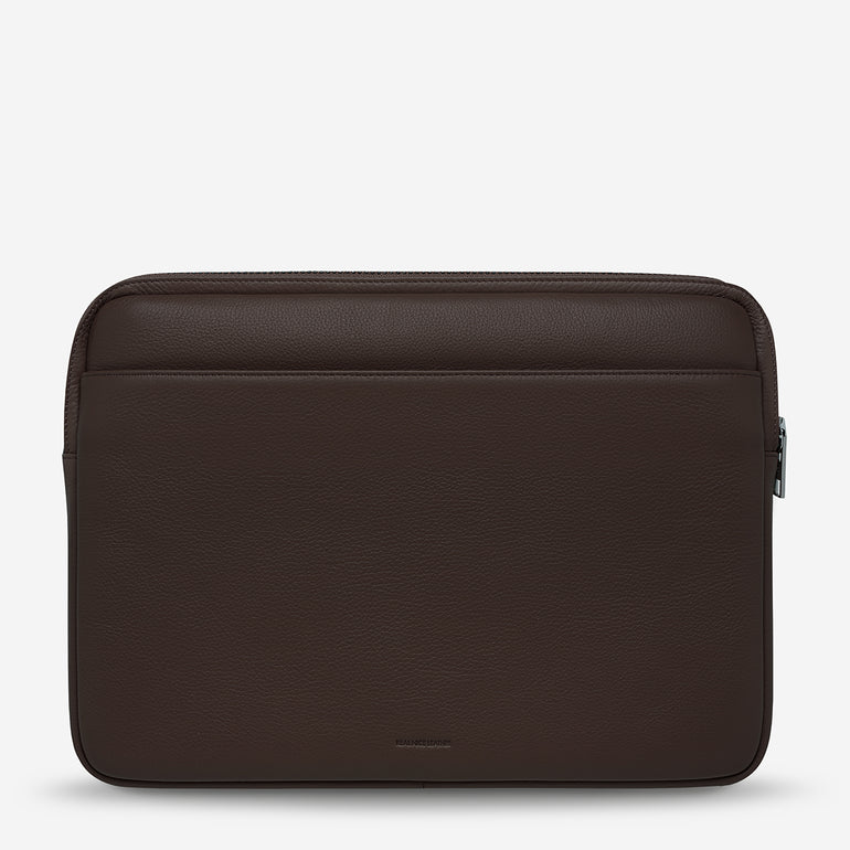 Status Anxiety Before I Leave Leather Laptop Case Cocoa
