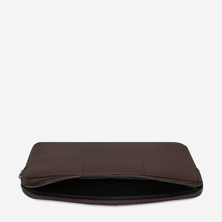 Status Anxiety Before I Leave Leather Laptop Case Cocoa