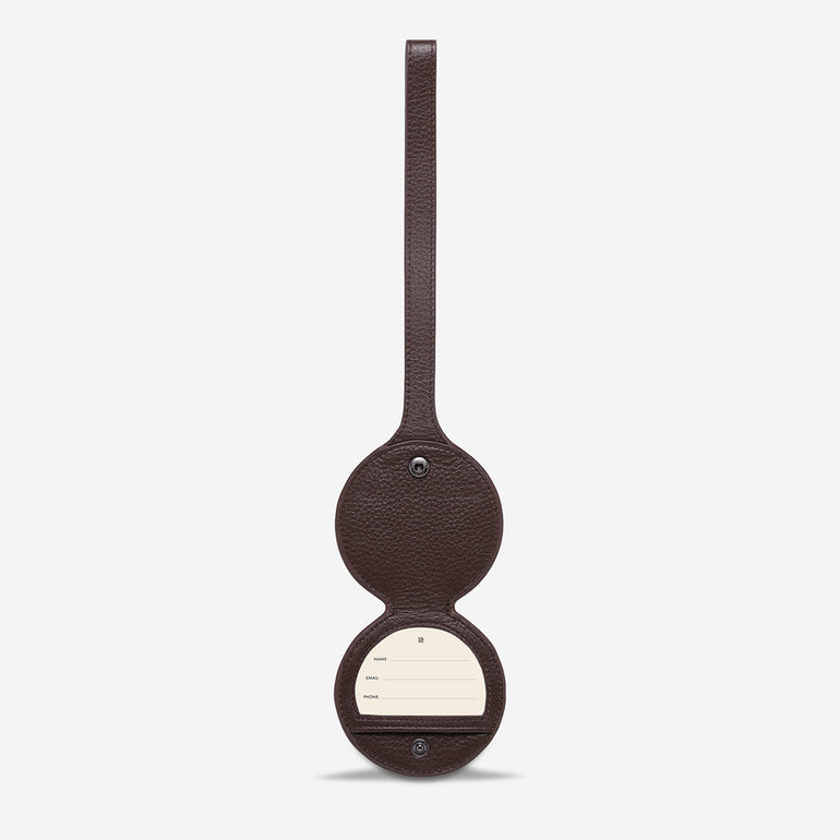 Status Anxiety As You Go Leather Luggage Tag Cocoa
