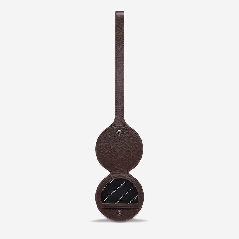 Status Anxiety As You Go Leather Luggage Tag Cocoa