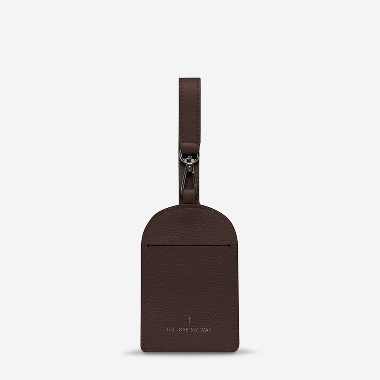 Status Anxiety Found You Leather Luggage Tag Cocoa
