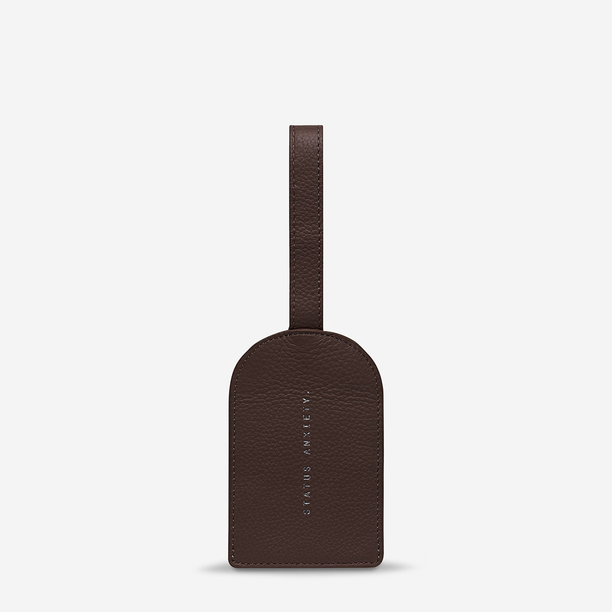 Status Anxiety Found You Leather Luggage Tag Cocoa