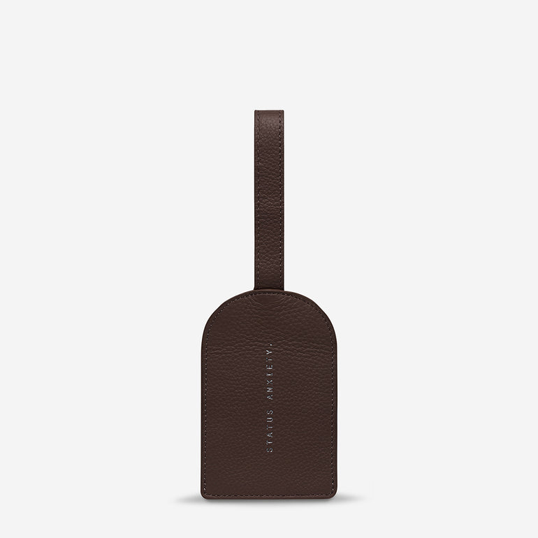 Status Anxiety Found You Leather Luggage Tag Cocoa