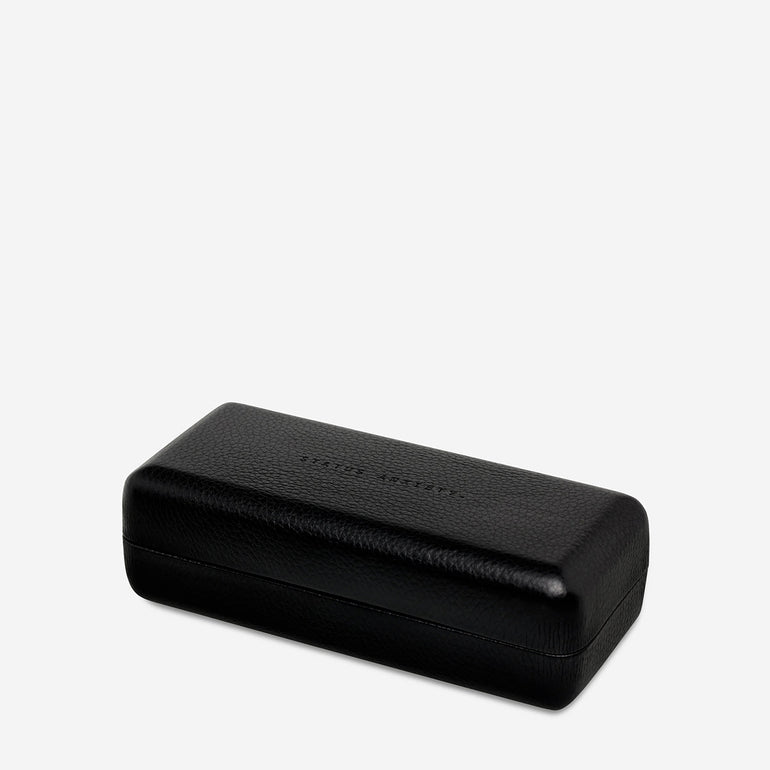 Status Anxiety Run To The Sun Leather Sunglasses Case Black