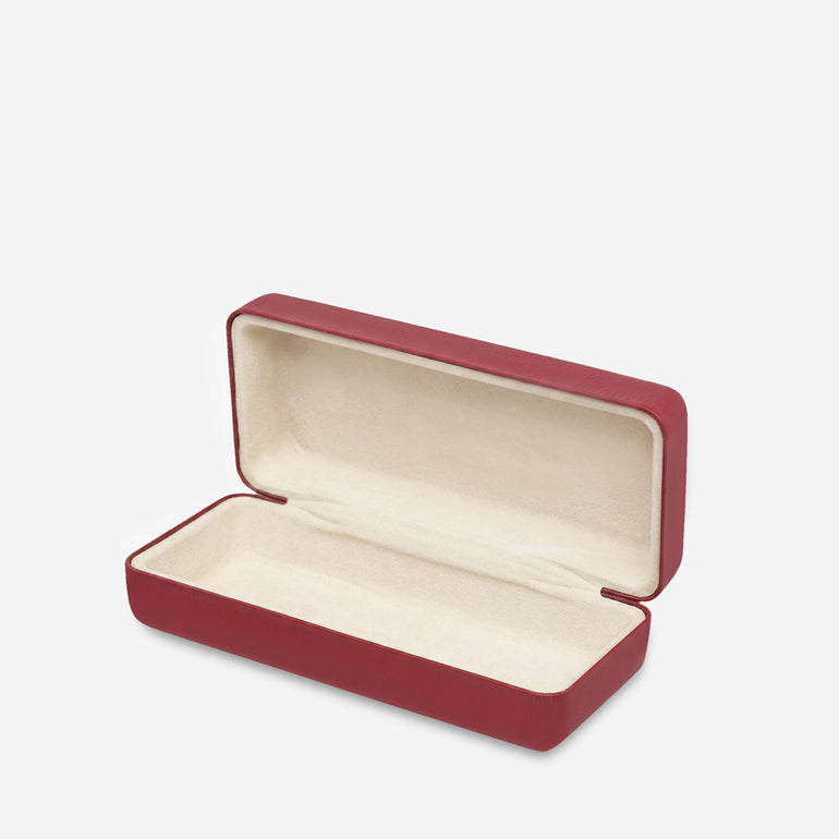 Status Anxiety Run To The Sun Leather Sunglasses Case Rouge