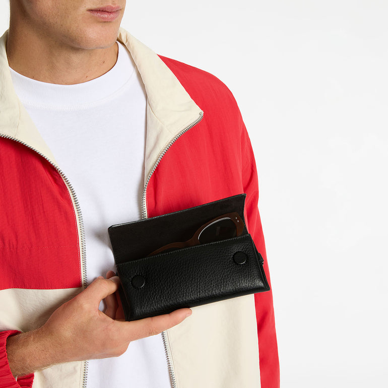 Status Anxiety ‘Into The Ether’ Leather Sunglasses Case Black