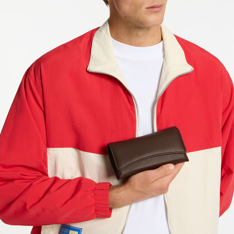 Status Anxiety ‘Into The Ether’ Leather Sunglasses Case Cocoa