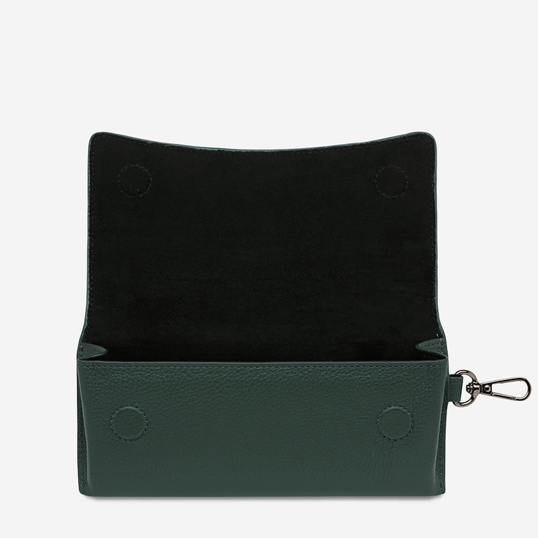 Status Anxiety ‘Into The Ether’ Leather Sunglasses Case Teal
