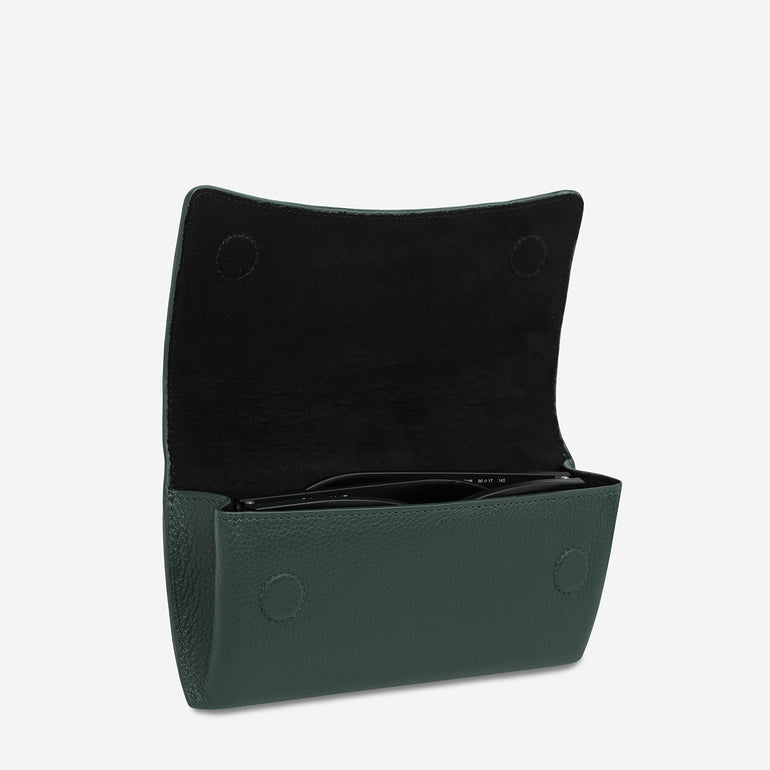 Status Anxiety ‘Into The Ether’ Leather Sunglasses Case Teal