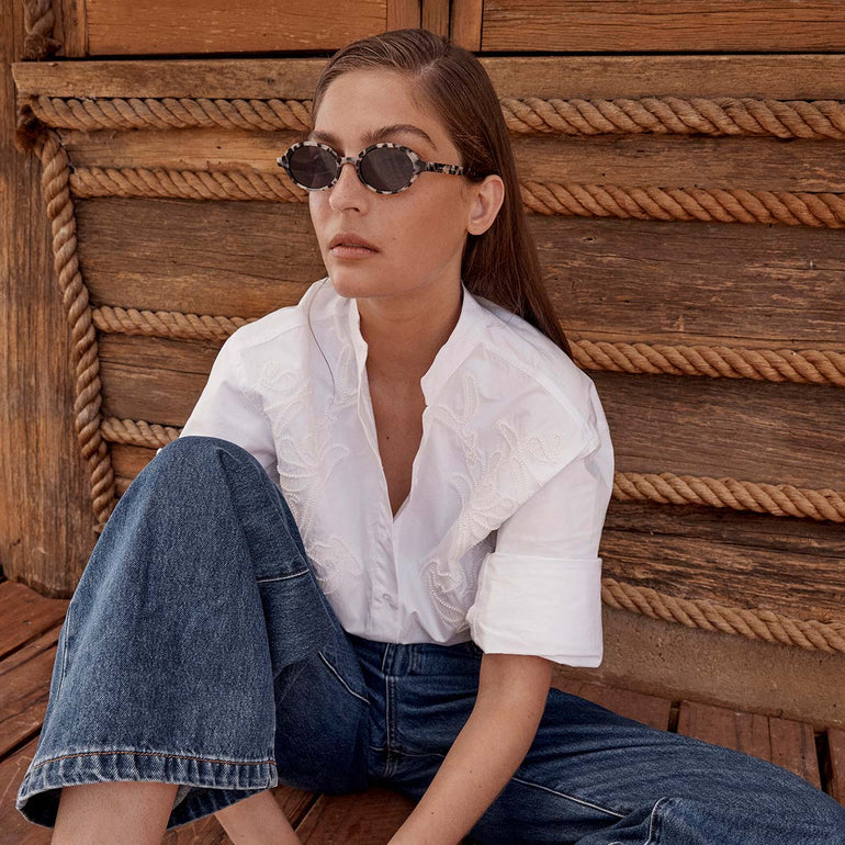 Status Anxiety Wonder Sunglasses White Tort