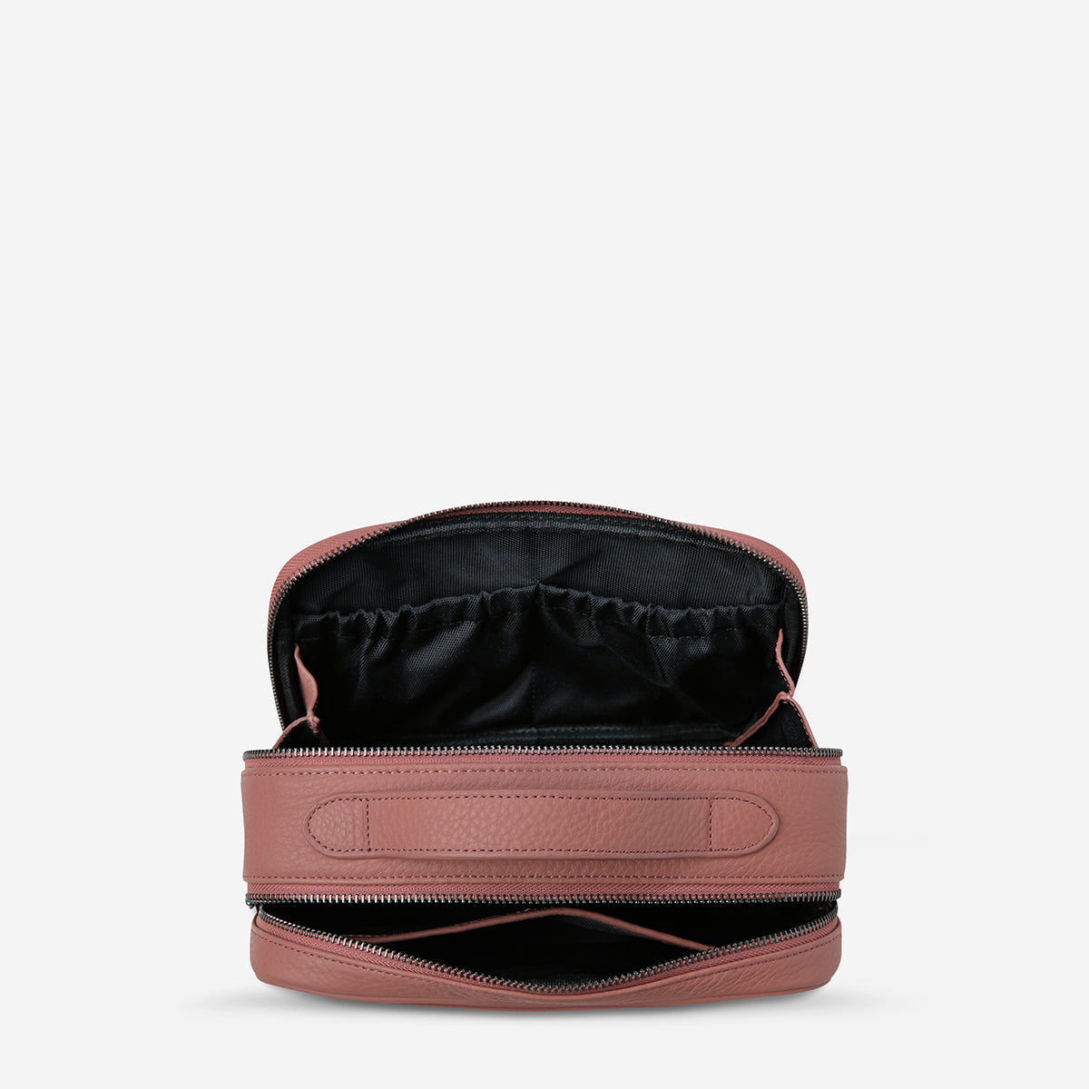 Status Anxiety Other Side Leather Toiletries Bag Dusty Rose