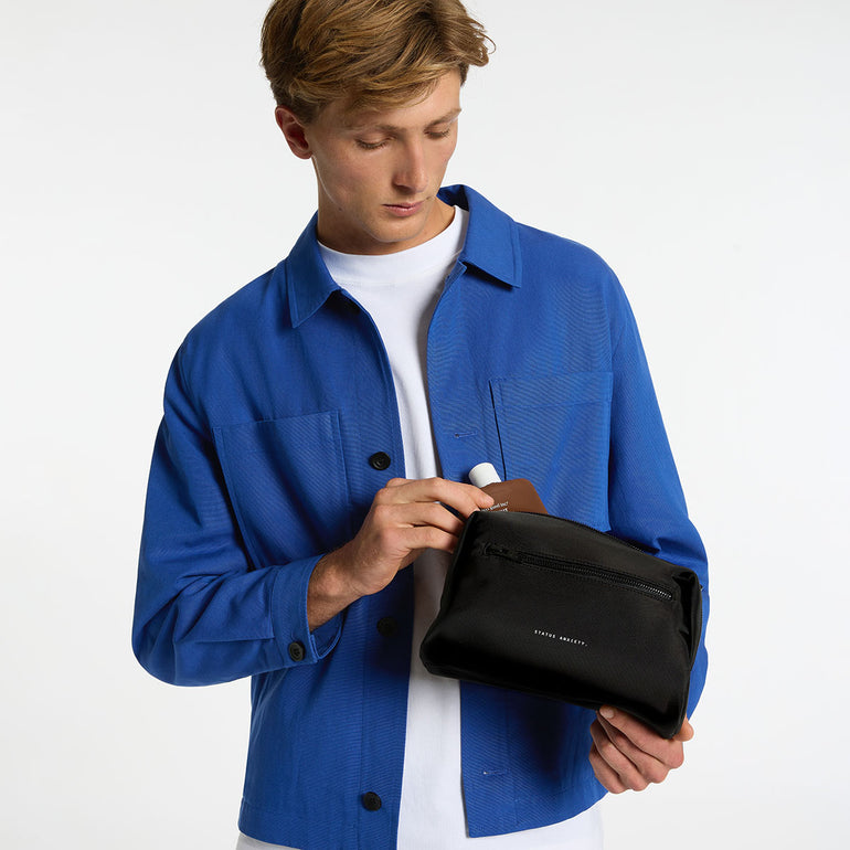 Status Anxiety Medium Hunter Toiletry Bag Black Recycled