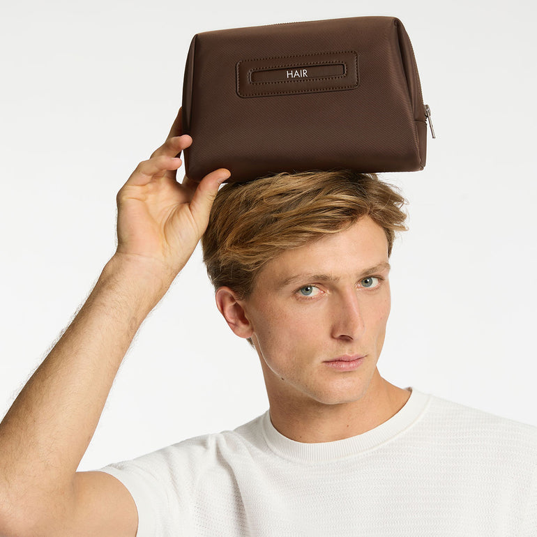 Status Anxiety Medium Hunter Toiletry Bag Truffle Recycled