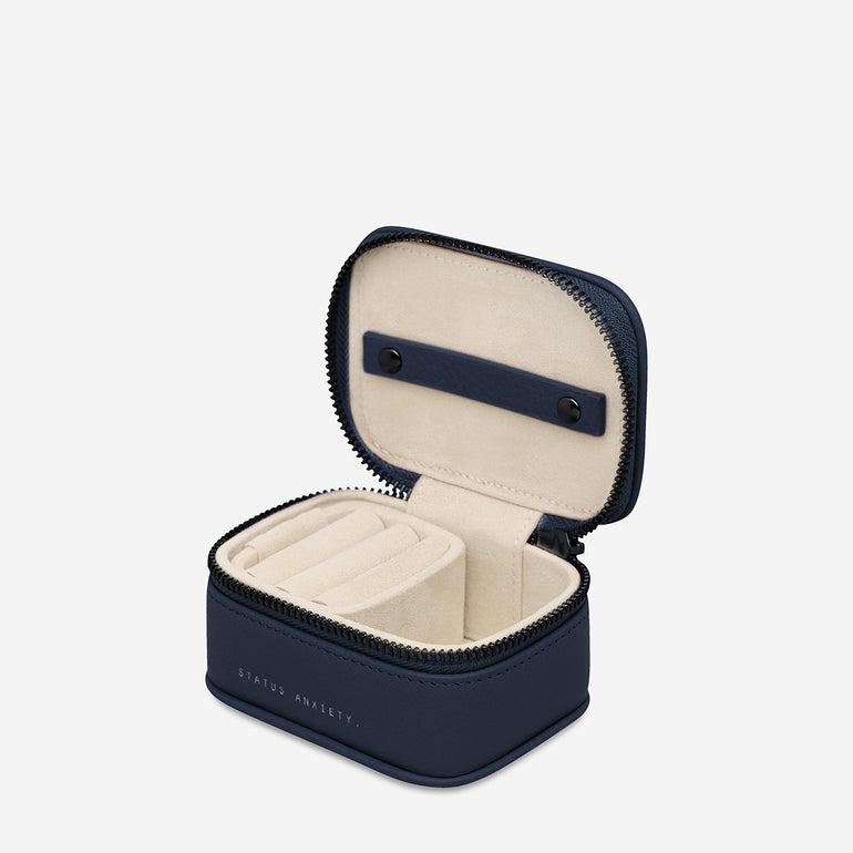 Status Anxiety Heartbreaker Leather Jewellery Case Midnight Blue