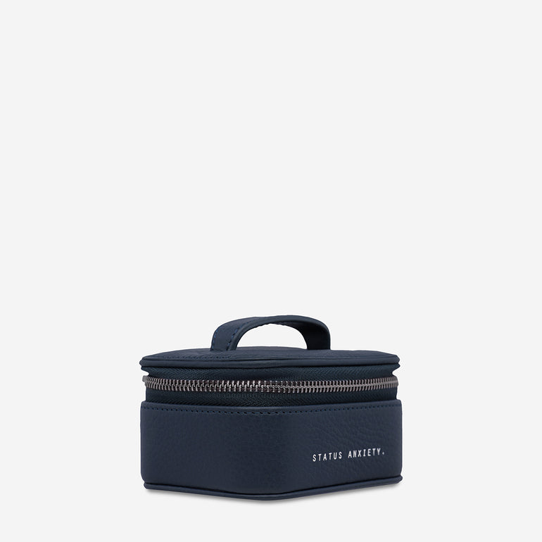 Status Anxiety Heartbreaker Leather Jewellery Case Midnight Blue