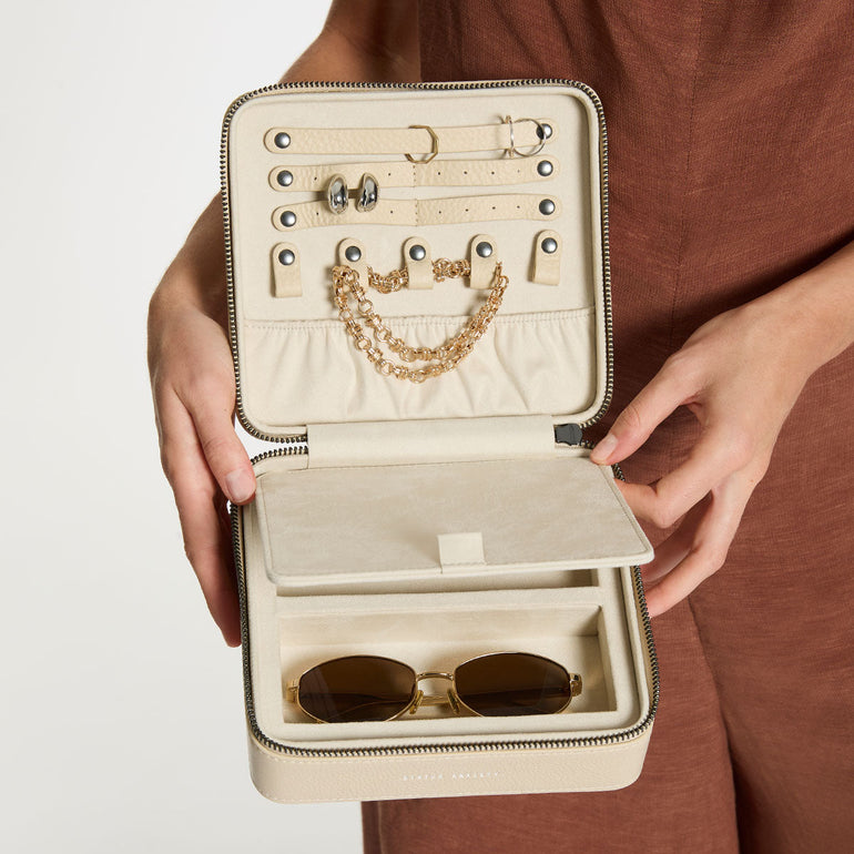 Status Anxiety Along For The Ride Leather Jewellery Case Oat