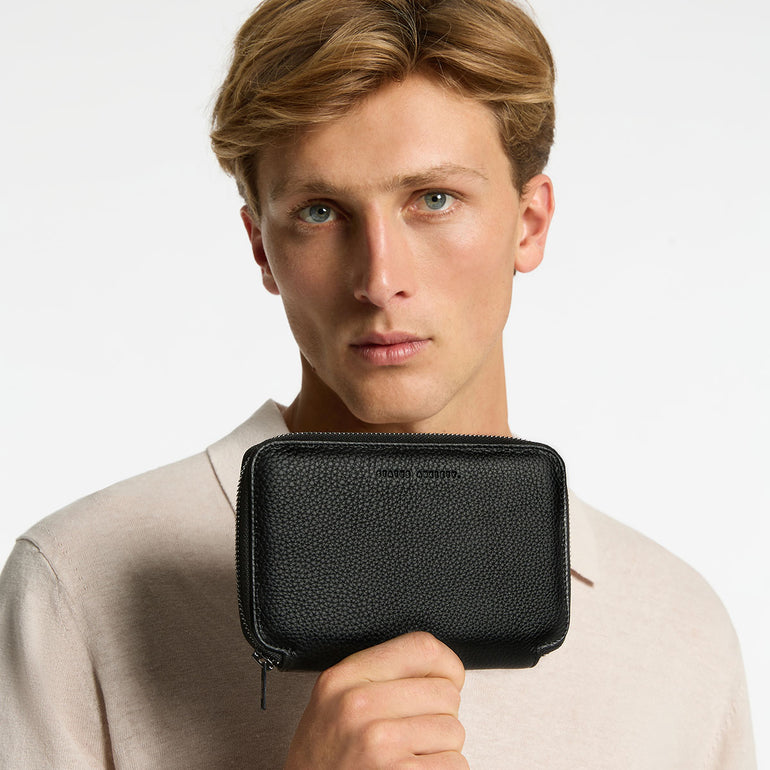 Status Anxiety Nowhere To Be Found Leather Travel Wallet Black