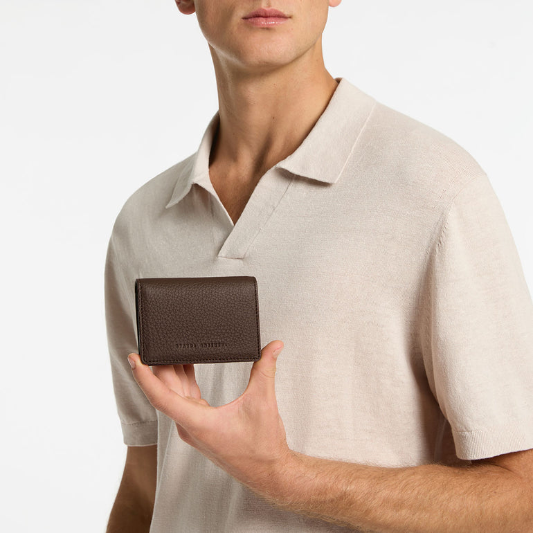 Status Anxiety Easy Does It Men's Leather Wallet Cocoa
