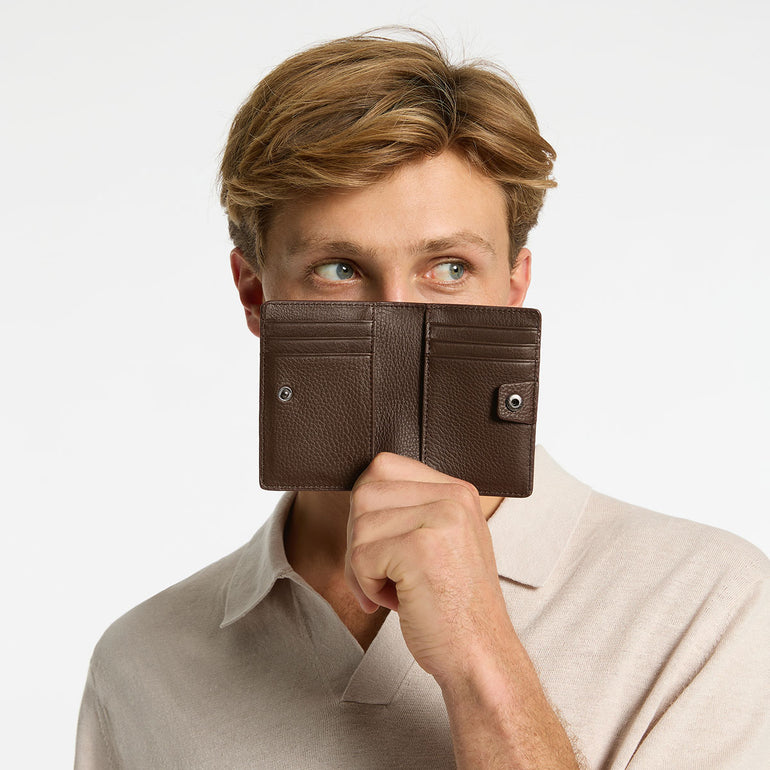 Status Anxiety Easy Does It Men's Leather Wallet Cocoa