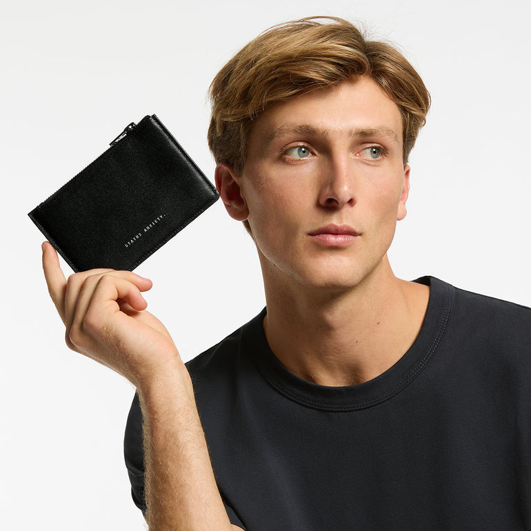 Status Anxiety Gone Again Leather Wallet Black Nappa