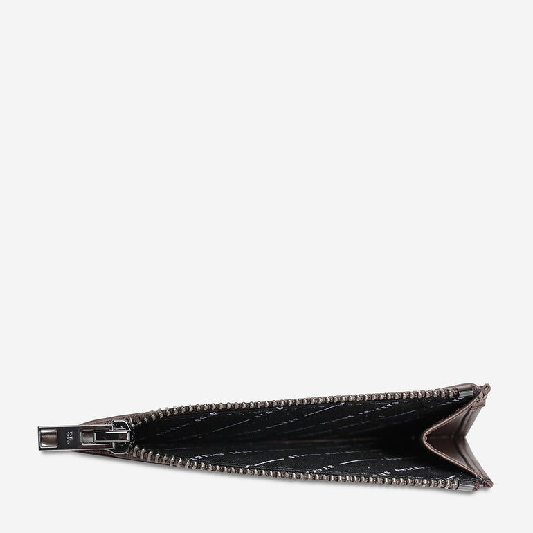 Status Anxiety Gone Again Leather Wallet Cocoa Nappa