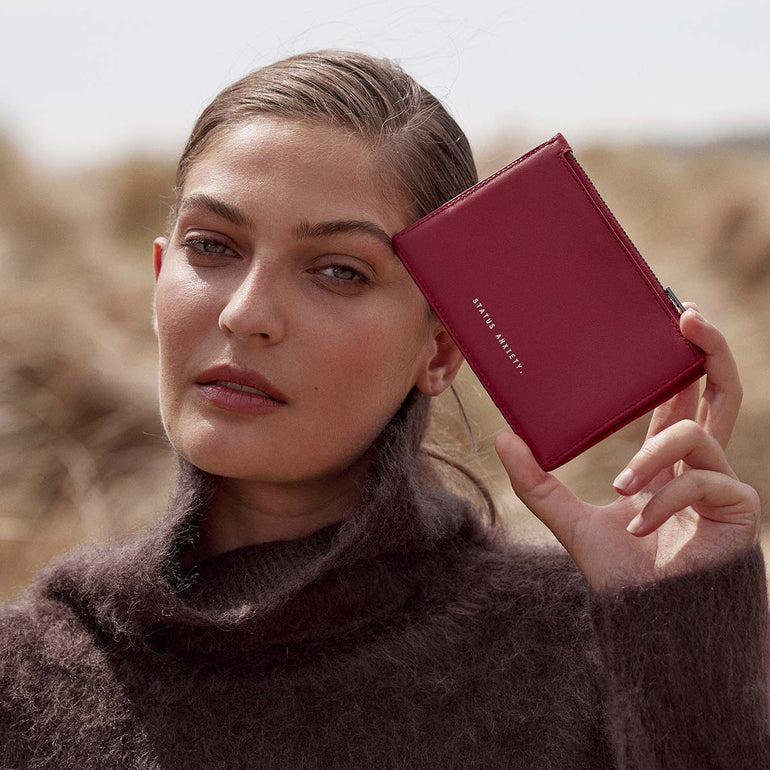 Status Anxiety Gone Again Leather Wallet Rouge Nappa
