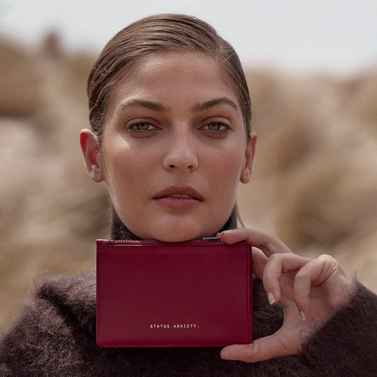 Status Anxiety Gone Again Leather Wallet Rouge Nappa