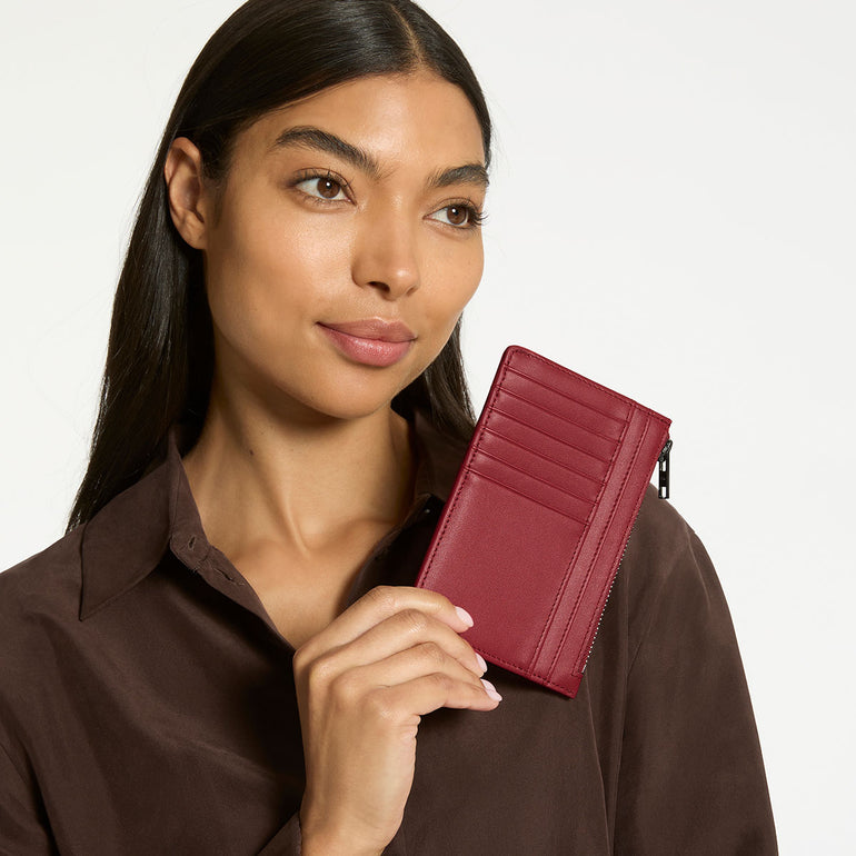 Status Anxiety Gone Again Leather Wallet Rouge Nappa