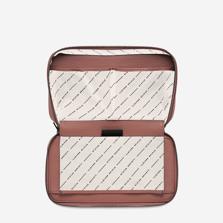 Status Anxiety Home Soon Leather Tech Case Dusty Rose  Edit alt text