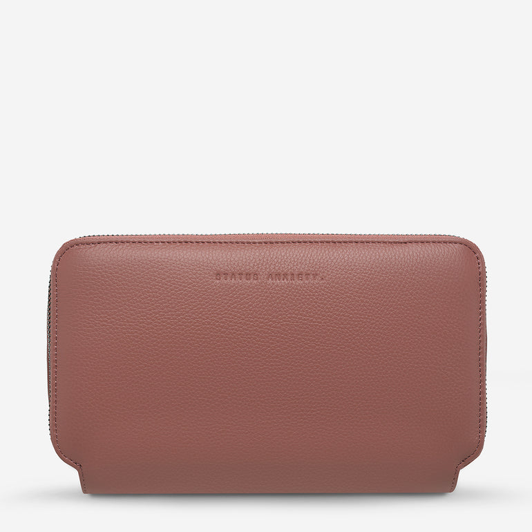 Status Anxiety Home Soon Leather Tech Case Dusty Rose