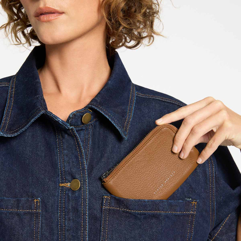 Status Anxiety Left Behind Women's Leather Pouch Camel