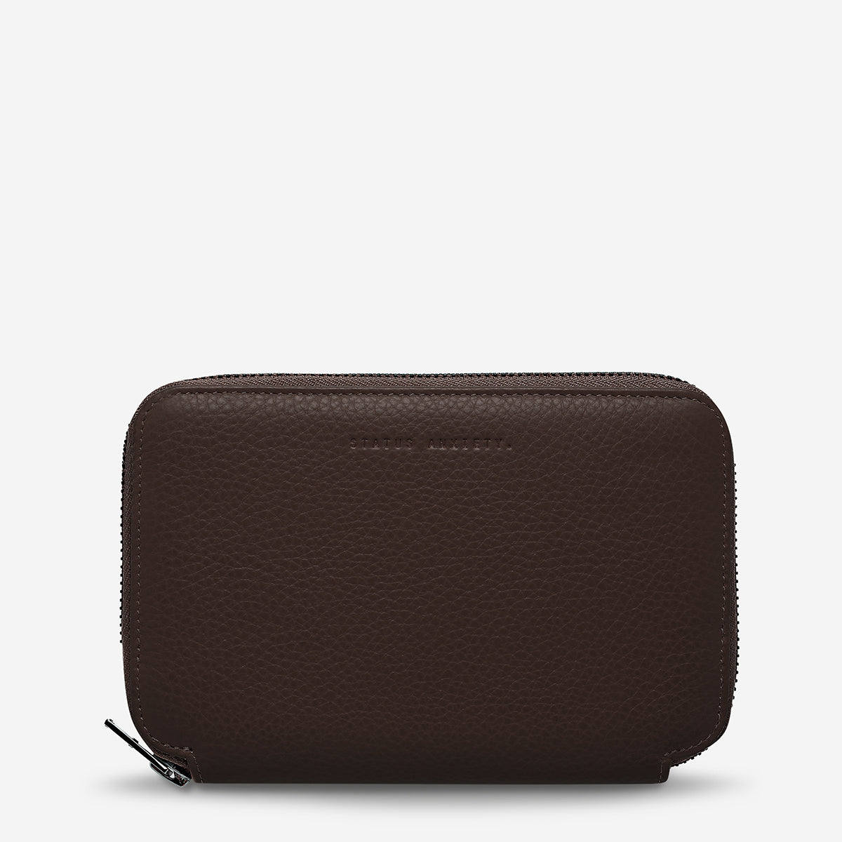 Status Anxiety Nowhere To Be Found Leather Travel Wallet Cocoa