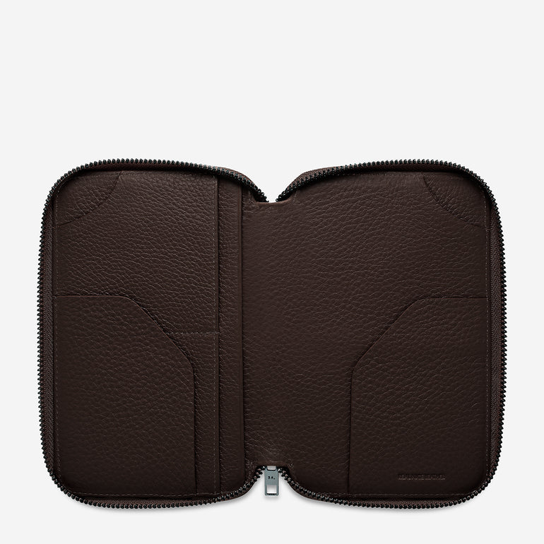 Status Anxiety Nowhere To Be Found Leather Travel Wallet Cocoa