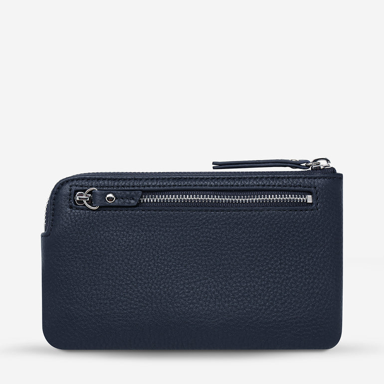Status Anxiety Smoke and Mirrors Women's Leather Pouch Wallet Midnight Blue