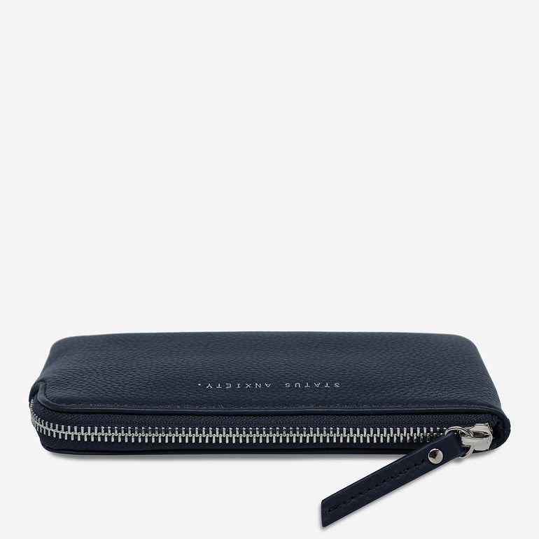 Status Anxiety Smoke and Mirrors Women's Leather Pouch Wallet Midnight Blue