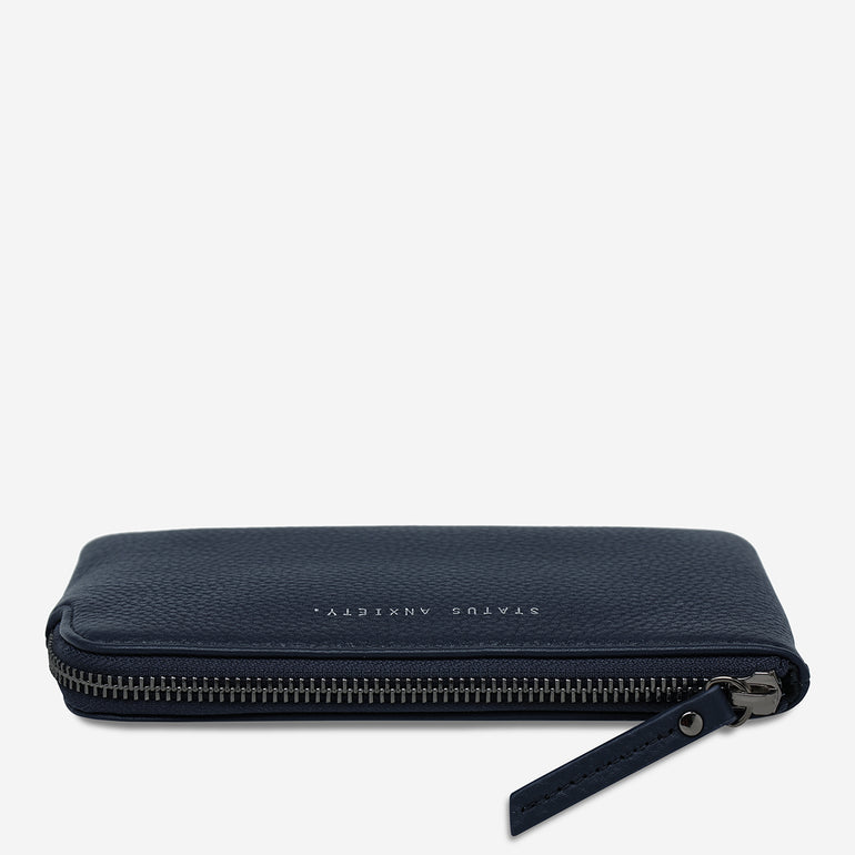 Status Anxiety Smoke and Mirrors Women's Leather Pouch Wallet Midnight Blue