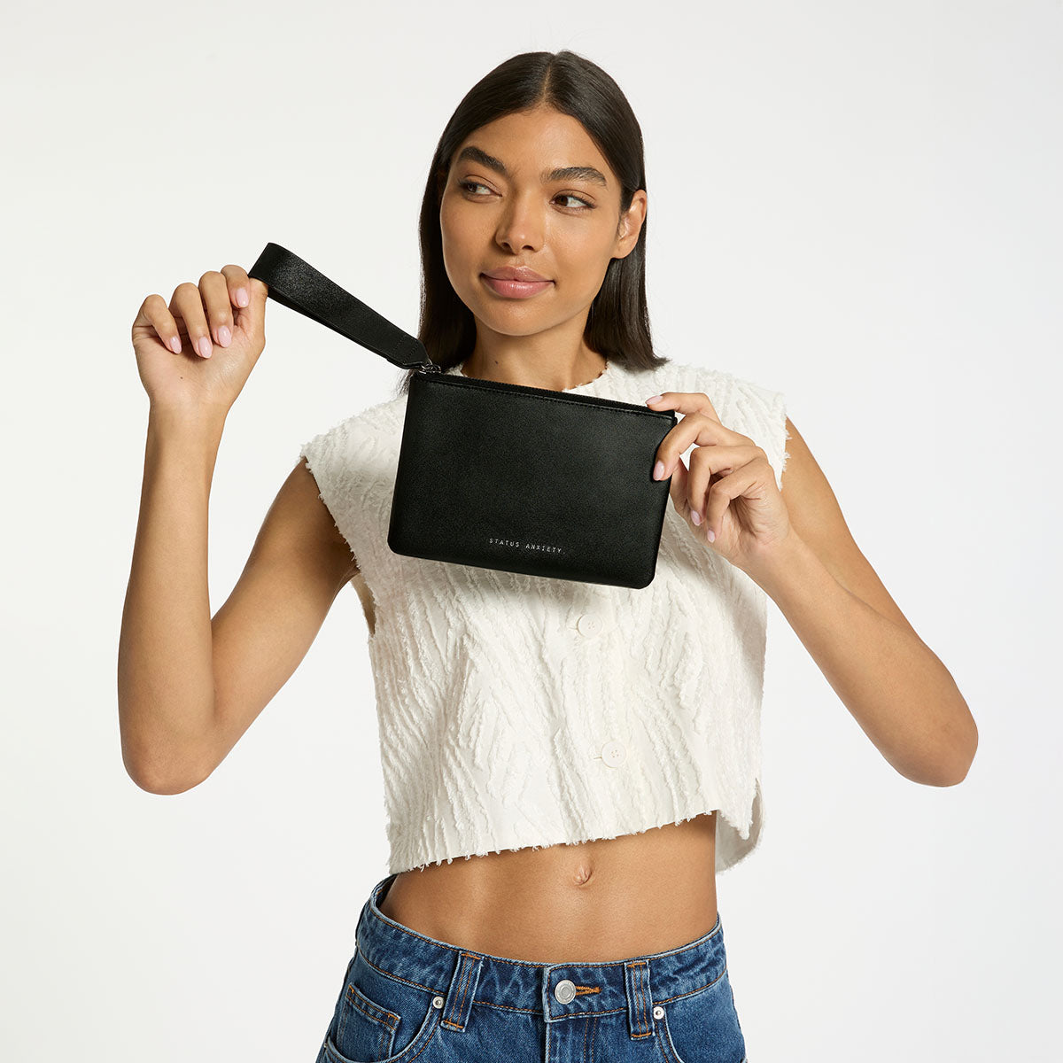 Status Anxiety Take Your Chances Women's Leather Pouch Black Nappa