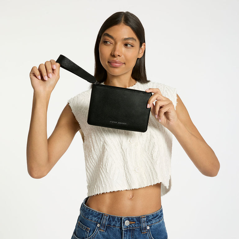 Status Anxiety Take Your Chances Women's Leather Pouch Black Nappa