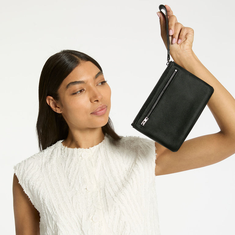 Status Anxiety Take Your Chances Women's Leather Pouch Black Nappa