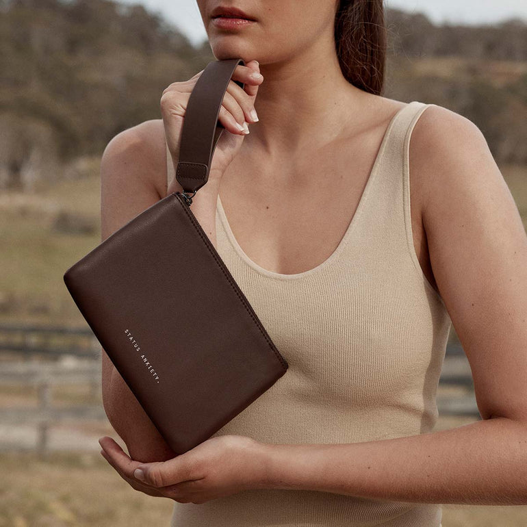 Status Anxiety Take Your Chances Women's Leather Pouch Cocoa Nappa