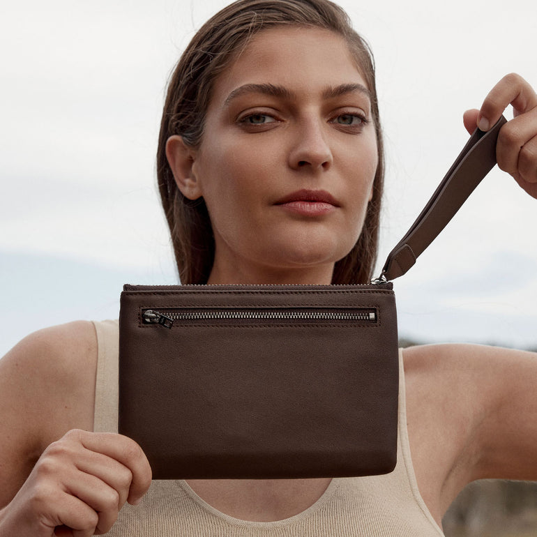 Status Anxiety Take Your Chances Women's Leather Pouch Cocoa Nappa