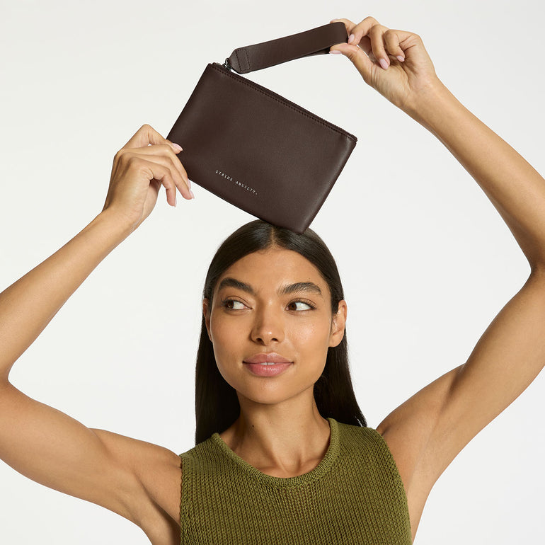 Status Anxiety Take Your Chances Women's Leather Pouch Cocoa Nappa