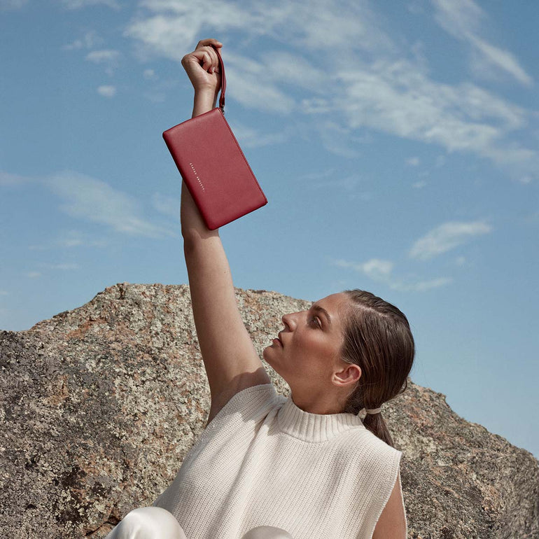 Status Anxiety Take Your Chances Women's Leather Pouch Rouge Nappa