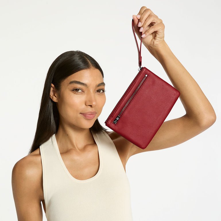 Status Anxiety Take Your Chances Women's Leather Pouch Rouge Nappa